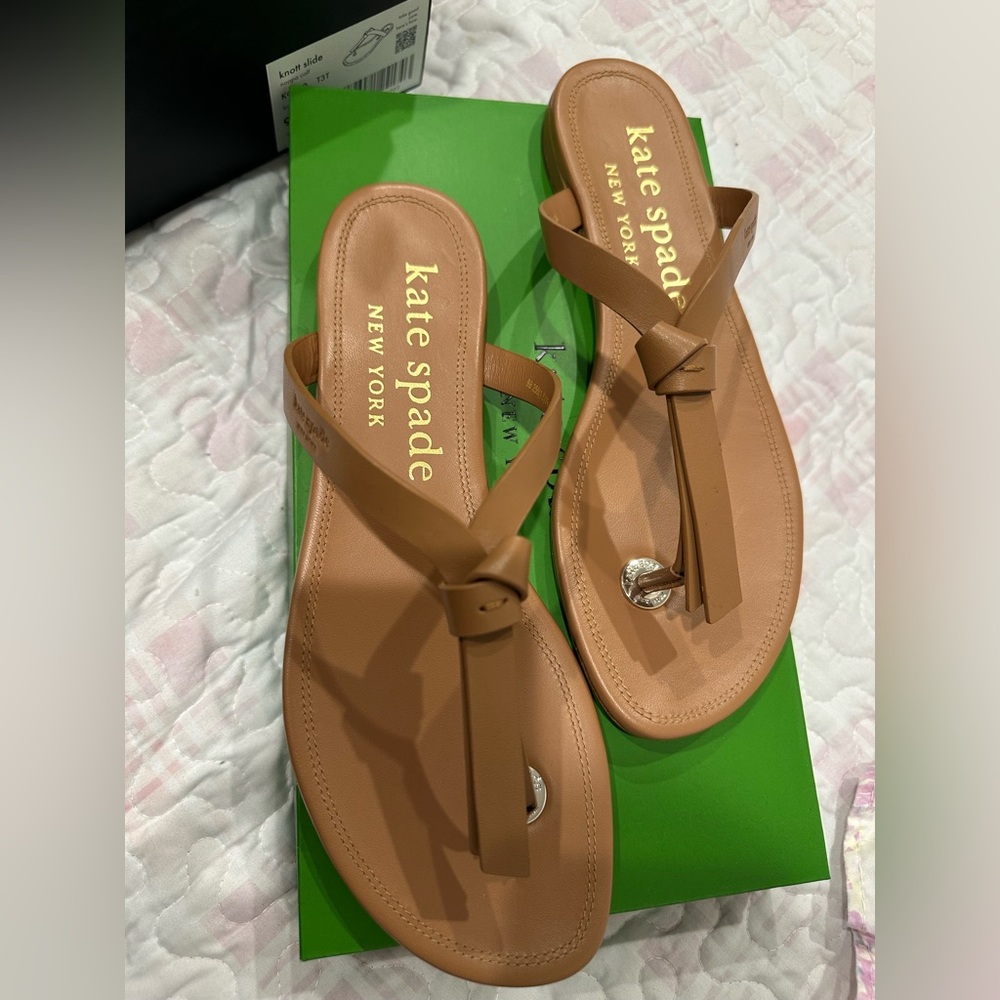 Kate Spade Tan Sandals. Brand new. Never worn. Original box